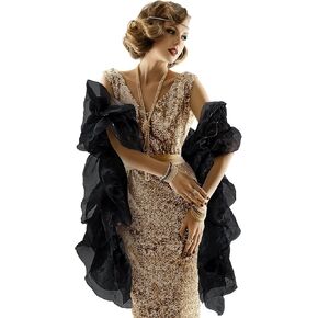 Geyoga Chandelle Boa Vintage Boa Organza Boa 100g 6.5ft Flapper Accessories for Women Dancing Wedding Party Decoration Halloween Costume
