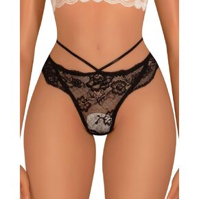 Hibluco Women's Underwear Strappy Lace Breathable Sexy Underwear Panties