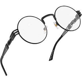 Essence Vintage Round Steampunk Glasses for Mens and Womens Circle Lennon Hippie Style Eyeglasses