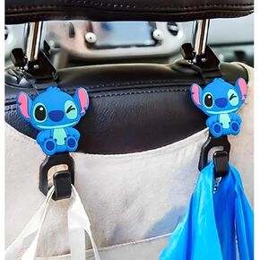 Rawan 2 Pack Car Seat Hooks for Headrest Stitch Car Seat Backpack Hooks for Bags, Cloths, Mobile Phone Holder, Auto Seat Hook Hangers Storage, Car Seat Headrest Organizer Accessories.