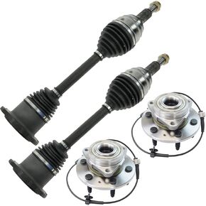 TRQ Front Drivetrain Kit CV Axle Shaft Assembly Wheel Hub Bearing Assembly Compatible with 15-20 Cadillac 14-20 Chevrolet GMC
