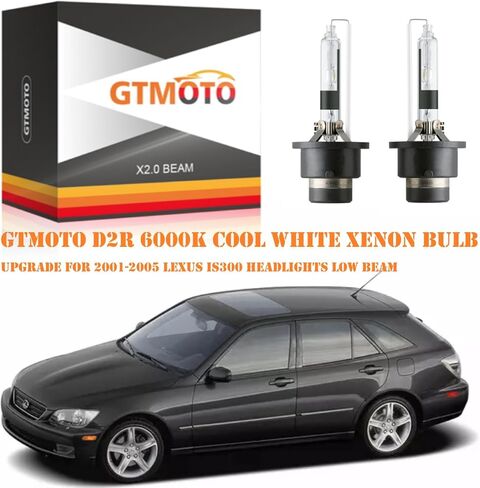 لـ 2001 2002 2003 2004 Lexus IS300 ES300 HID المصابيح الأمامية منخفضة الشعاع D2R مصابيح زينون، 6000K أضواء بيضاء ساطعة بديلة GS300 RX300 35W OEM D2RC1، عبوتان in Saudi Arabia