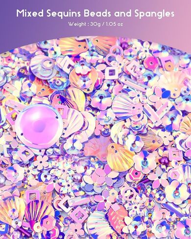 لوازم حرفية مختلطة من الترتر والتلألؤ، خرزات أرجوانية متلألئة متنوعة من الترتر لتزيين فن صناعة المجوهرات بنفسك، حفلات الملابس المصنوعة يدويًا، 2000 قطعة in Kuwait