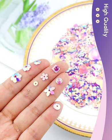 لوازم حرفية مختلطة من الترتر والتلألؤ، خرزات أرجوانية متلألئة متنوعة من الترتر لتزيين فن صناعة المجوهرات بنفسك، حفلات الملابس المصنوعة يدويًا، 2000 قطعة in Kuwait