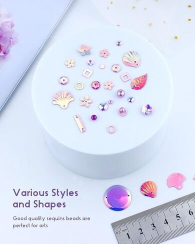 لوازم حرفية مختلطة من الترتر والتلألؤ، خرزات أرجوانية متلألئة متنوعة من الترتر لتزيين فن صناعة المجوهرات بنفسك، حفلات الملابس المصنوعة يدويًا، 2000 قطعة in Kuwait