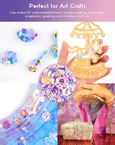 لوازم حرفية مختلطة من الترتر والتلألؤ، خرزات أرجوانية متلألئة متنوعة من الترتر لتزيين فن صناعة المجوهرات بنفسك، حفلات الملابس المصنوعة يدويًا، 2000 قطعة in Kuwait