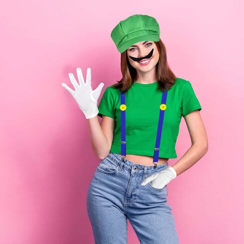 16 قطعة من أزياء الهالوين سوبر رول بلاي بروس تتضمن قبعات سباك وتنورات توتو وجوارب للركبة وحمالات وقفازات وأزرار للنساء in Kuwait