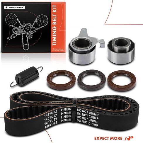 مجموعة حزام توقيت المحرك A-Premium متوافقة مع سيارات Mazda وFord وKia وMercury - Miata 1990-1997 1999-2005، MX-3 1994-1996، Protege 1990-1998، Escort 1991-1996، Sephia، Capri، Tracer - 1.6 لتر 1.8 لتر in Saudi Arabia