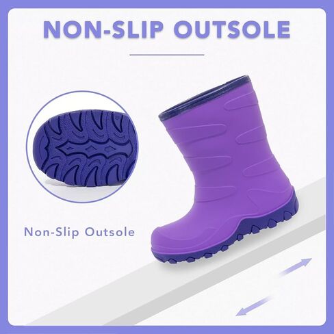 Kids Winter Rain Boots, Insulated Warm Snow Boots, Children Waterproof Mud Boots for Boys and Girls, Toddler/Little Kid/Big Kid in Saudi Arabia