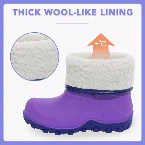 Kids Winter Rain Boots, Insulated Warm Snow Boots, Children Waterproof Mud Boots for Boys and Girls, Toddler/Little Kid/Big Kid in Saudi Arabia