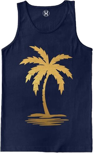 Haase Unlimited Palm Tree Scene - Vacation Tropical Men's Tank Top in Saudi Arabia