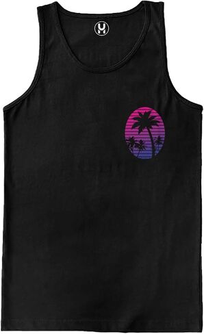 Haase Unlimited Palm Tree Scene - Vacation Tropical Men's Tank Top in Saudi Arabia