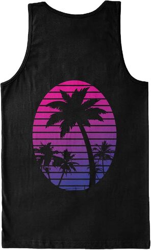 Haase Unlimited Palm Tree Scene - Vacation Tropical Men's Tank Top in Saudi Arabia