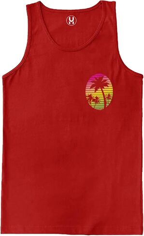 Haase Unlimited Palm Tree Scene - Vacation Tropical Men's Tank Top in Saudi Arabia