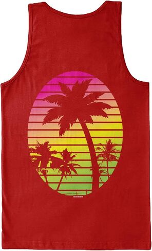 Haase Unlimited Palm Tree Scene - Vacation Tropical Men's Tank Top in Saudi Arabia