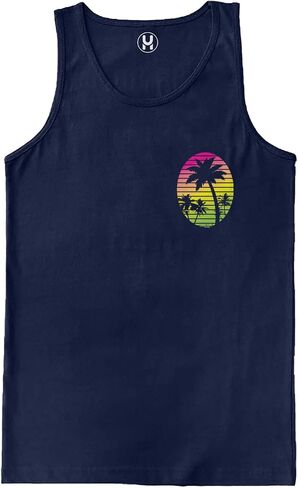 Haase Unlimited Palm Tree Scene - Vacation Tropical Men's Tank Top in Saudi Arabia