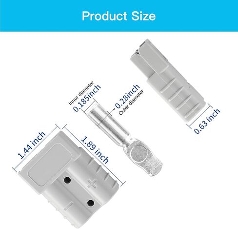 بطارية 10 قياس 50 أمبير توصيل/فصل سريع، مجموعة موصل توصيل كابل القفز لرافعة الاسترداد، أنظمة السحب (رمادي) in Kuwait