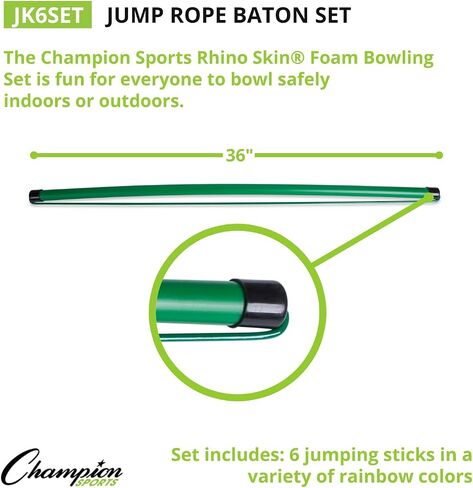 Champion Sports Twirl and Jump Set: Rainbow 6 Pack Skip Hop Jump Rope for Kids Fitness & Fun in Saudi Arabia