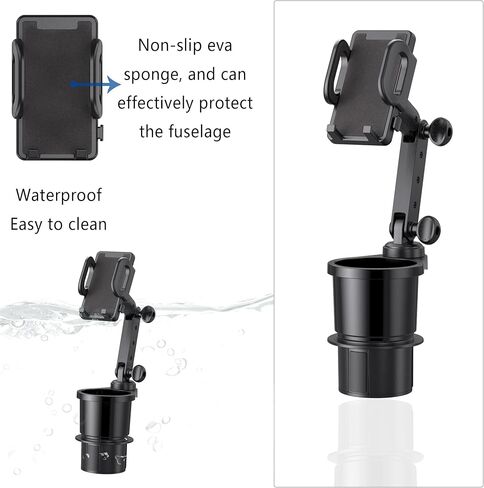 حامل أكواب 2 في 1 للهاتف، حامل أكواب قابل للتعديل للسيارة، حامل هاتف للسيارة قابل للدوران 360 درجة، ملحقات داخلية أساسية للسيارة والشاحنات وسيارات الدفع الرباعي in Kuwait