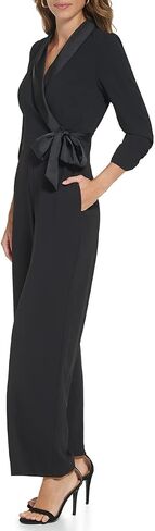 DKNY womens Long Sleeve Crepe With Satin CollarCasual Dress in Saudi Arabia