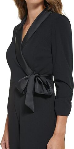 DKNY womens Long Sleeve Crepe With Satin CollarCasual Dress in Saudi Arabia