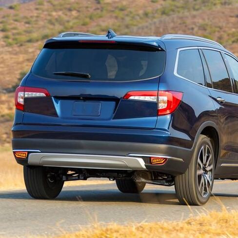 مصابيح LED عاكسة للضوء للضباب الخلفي متوافقة مع Honda Pilot 2019-2022 EX EX-L Touring DRL إشارة الانعطاف (أحمر) in Saudi Arabia