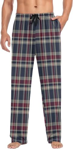 Pfrewn Men's Pajama Pants Christmas Winter Elastic Waistband Soft Lightweight Sleep Lounge Pajama Bottoms with Pockets,S-XXL in Kuwait
