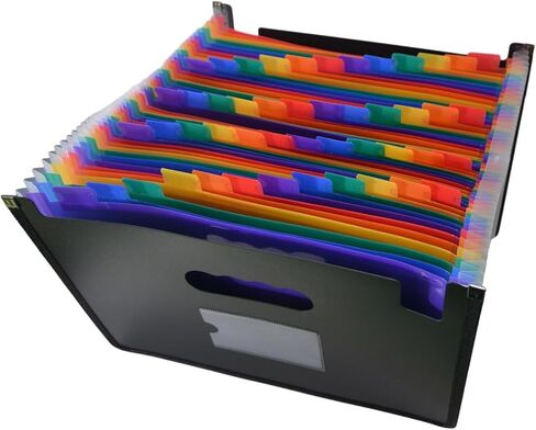مجلد ملفات متسع بـ 48 جيبًا، مستند محمول بسعة كبيرة، صندوق حفظ ملفات أكورديون متعدد الألوان بحجم حرف A4 للمدارس والمكتب والمنزل والأعمال التجارية in Kuwait
