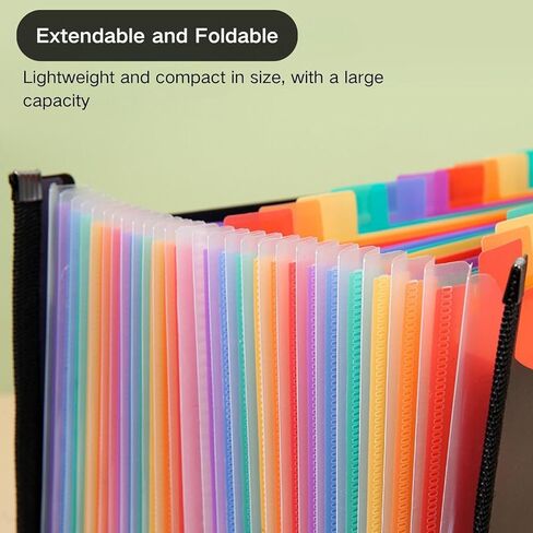 مجلد ملفات متسع بـ 48 جيبًا، مستند محمول بسعة كبيرة، صندوق حفظ ملفات أكورديون متعدد الألوان بحجم حرف A4 للمدارس والمكتب والمنزل والأعمال التجارية in Kuwait