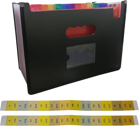 مجلد ملفات متسع بـ 48 جيبًا، مستند محمول بسعة كبيرة، صندوق حفظ ملفات أكورديون متعدد الألوان بحجم حرف A4 للمدارس والمكتب والمنزل والأعمال التجارية in Kuwait