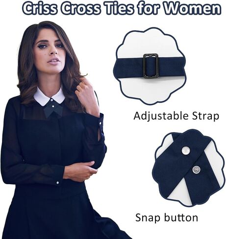Bow Ties for Women Criss-Cross Tie Solid Color Neck Tie for Women Girls Boys School Uniform Shirts Blouses Cosplay in Kuwait