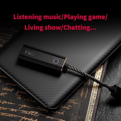 FiiO JadeAudio KA1 مضخم صوت صغير لسماعات الرأس USB DAC عالي الدقة بدون فقدان للهواتف الذكية/الكمبيوتر الشخصي/الكمبيوتر المحمول/اللاعبين (البرق، أسود) in Kuwait
