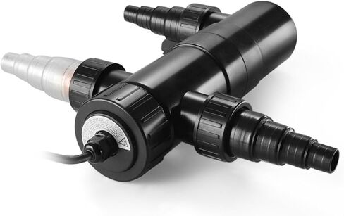 Flexzion 55W معقم بالأشعة فوق البنفسجية ضوء 110V مصباح تنقية المياه مرشح الأشعة فوق البنفسجية مع أنبوب لمبة لحوض السمك حوض السمك الذهبي الشعاب المرجانية كوي، أسود (CUV-155X) in Saudi Arabia