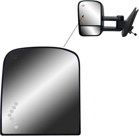 Replacement Driver Left Side Door Towing Mirror Small Lower Glass Convex with fixing kits for Chevy Silverado Sierra from 2003 to 2013 in Saudi Arabia