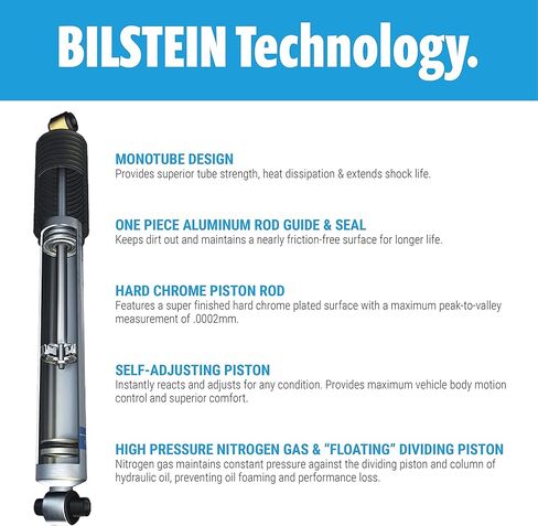 Bilstein B8 5100 Set of Front and Rear Shock Absorbers for 2009-2022 Ram 1500 with 0-2.8 Inch Front and 0-1 Inch Rear Lift | Includes TrendsAuto Decal | 24-317887 24-187374 in Saudi Arabia