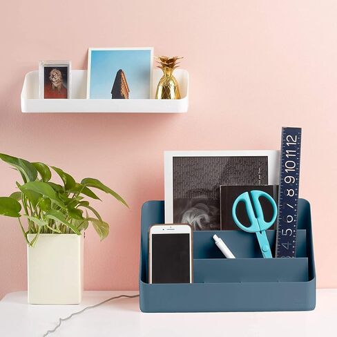 Poppin Desk Organizer with 3 Tiers, Sliding & Removable Dividers, Charging Station - All-in-One Workspace Organizer for Office Supplies, Desktop Organizer in Kuwait