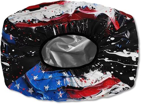 Winch Cover Waterproof Winch Accessories, American Flag Print Vehicle Winch Protection Cover Dust-Proof Winch Protective Cover for Electric Winches 8500-17500 Lbs, Easy to Install in Saudi Arabia