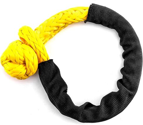 QWORK Synthetic Soft Shackle for Road Towing Sailing ATV Truck, 4 Pack 1/2 Inch x 20 Inch, 42,000lbs Breaking Strength Synthetic Rope Shackle Recovery Rope with Sleeve in Saudi Arabia