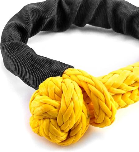 QWORK Synthetic Soft Shackle for Road Towing Sailing ATV Truck, 4 Pack 1/2 Inch x 20 Inch, 42,000lbs Breaking Strength Synthetic Rope Shackle Recovery Rope with Sleeve in Saudi Arabia