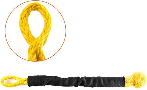 QWORK Synthetic Soft Shackle for Road Towing Sailing ATV Truck, 4 Pack 1/2 Inch x 20 Inch, 42,000lbs Breaking Strength Synthetic Rope Shackle Recovery Rope with Sleeve in Saudi Arabia