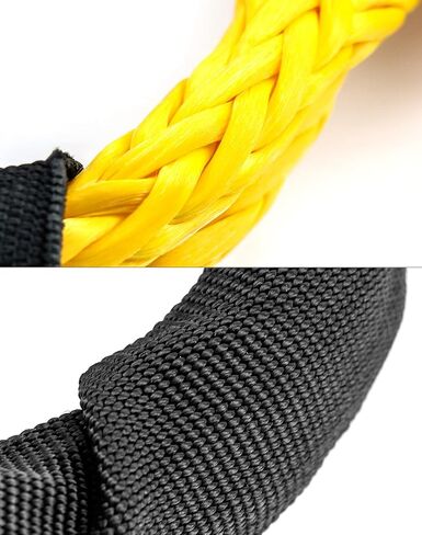 QWORK Synthetic Soft Shackle for Road Towing Sailing ATV Truck, 4 Pack 1/2 Inch x 20 Inch, 42,000lbs Breaking Strength Synthetic Rope Shackle Recovery Rope with Sleeve in Saudi Arabia