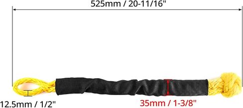 QWORK Synthetic Soft Shackle for Road Towing Sailing ATV Truck, 4 Pack 1/2 Inch x 20 Inch, 42,000lbs Breaking Strength Synthetic Rope Shackle Recovery Rope with Sleeve in Saudi Arabia