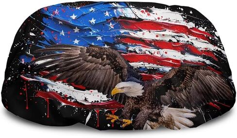Winch Cover Waterproof Winch Accessories, American Flag Print Vehicle Winch Protection Cover Dust-Proof Winch Protective Cover for Electric Winches 8500-17500 Lbs, Easy to Install in Saudi Arabia