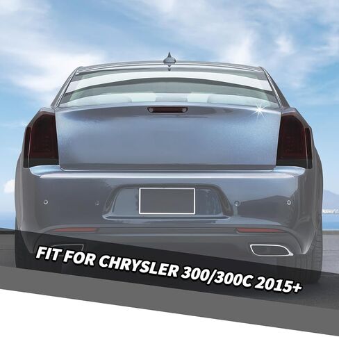 Jimen مناسب لكرايسلر 300/300C 2015-2024، قطعة واحدة من غطاء ضوء الفرامل الثالث و2 قطعة غطاء خفيف خلفي مدخن in Saudi Arabia