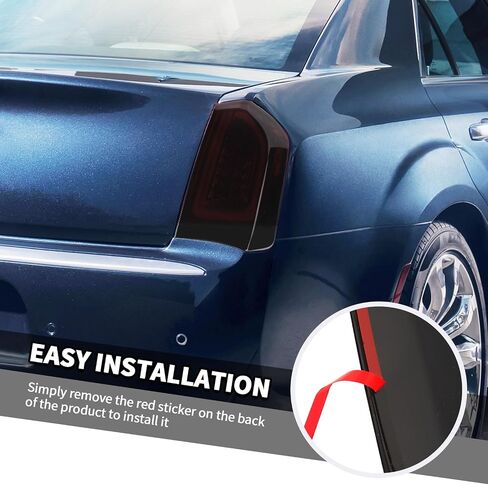 Jimen مناسب لكرايسلر 300/300C 2015-2024، قطعة واحدة من غطاء ضوء الفرامل الثالث و2 قطعة غطاء خفيف خلفي مدخن in Saudi Arabia