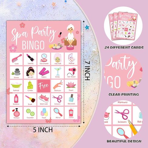 Foosproea Sleepover Bingo Cards, Pajama Party Game for 24 Players, Slumber Party/Bridal Shower Games for Friends Besties, Girls Birthday Party Favors Supplies Decorations(34) in Saudi Arabia