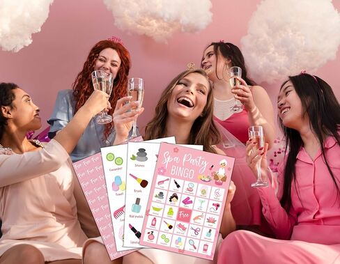 Foosproea Sleepover Bingo Cards, Pajama Party Game for 24 Players, Slumber Party/Bridal Shower Games for Friends Besties, Girls Birthday Party Favors Supplies Decorations(34) in Saudi Arabia
