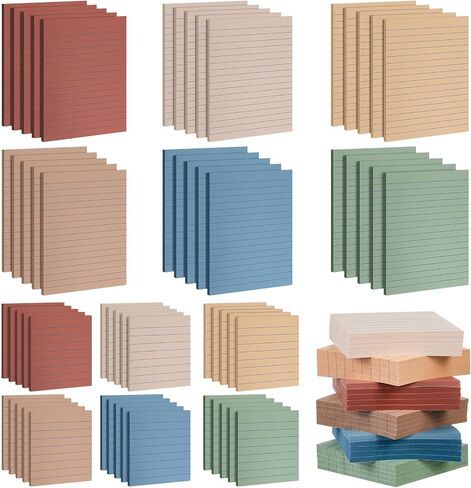 60 Pack/ 1800 Sheets Sticky Notes Including 30 Pack 4'' x 6'' and 30 Pack 3'' x 3'' Aesthetic Sticky Pads 6 Colors Adhesive Self Stick Note Pads for Office Desk School Supplies (Lined Style) in Saudi Arabia