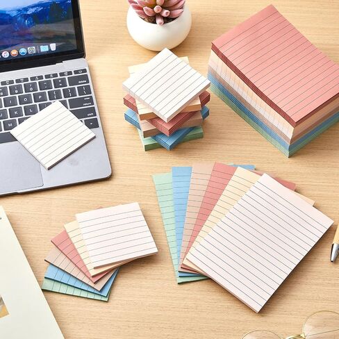 60 Pack/ 1800 Sheets Sticky Notes Including 30 Pack 4'' x 6'' and 30 Pack 3'' x 3'' Aesthetic Sticky Pads 6 Colors Adhesive Self Stick Note Pads for Office Desk School Supplies (Lined Style) in Saudi Arabia