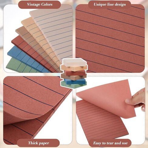 60 Pack/ 1800 Sheets Sticky Notes Including 30 Pack 4'' x 6'' and 30 Pack 3'' x 3'' Aesthetic Sticky Pads 6 Colors Adhesive Self Stick Note Pads for Office Desk School Supplies (Lined Style) in Saudi Arabia